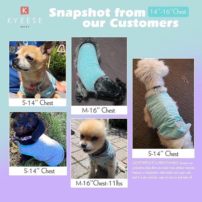 KYEESE 2 Pack Dog Shirts Quick Dry Soft Stretchy Dog T-Shirts with Reflective Label Tank Top Sleeveless Vest Sun Protection Dog Clothes for Small Medium Dogs