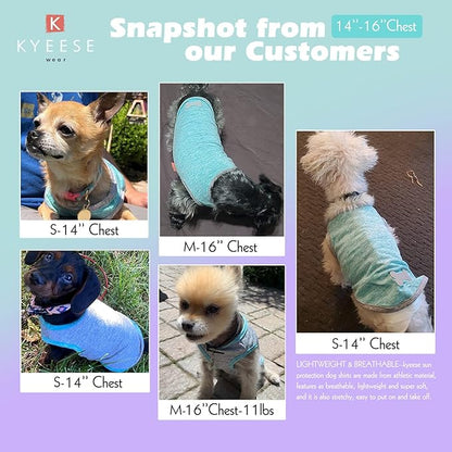 KYEESE 2 Pack Dog Shirts Quick Dry Soft Stretchy Dog T-Shirts with Reflective Label Tank Top Sleeveless Vest Sun Protection Dog Clothes for Small Dogs