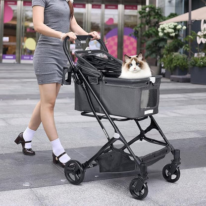 R4 Pet Stroller for Small Dogs & Cats 180° Canopy