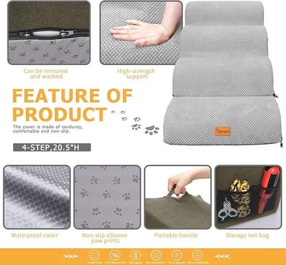 Topmart High Density Foam Dog Steps 4 Tiers