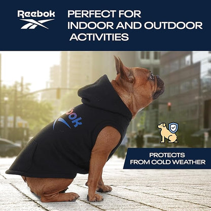 Reebok Dog Hoodie – Fleece Dog Sweater with Leash Hole
