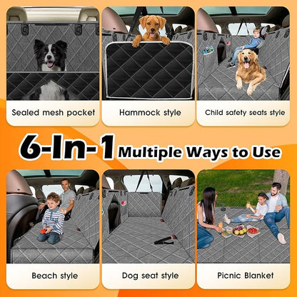 Dog Car Seat Cover for Back Seat 100% Waterproof