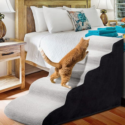 Foam 5 Tier Dog Steps&Stairs for High Beds 25 inches High