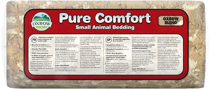 Oxbow Pure Comfort Small Animal Bedding - Odor & Moisture Absorbent, Dust-Free Bedding for Small Animals, Blend, 72 Liter Bag