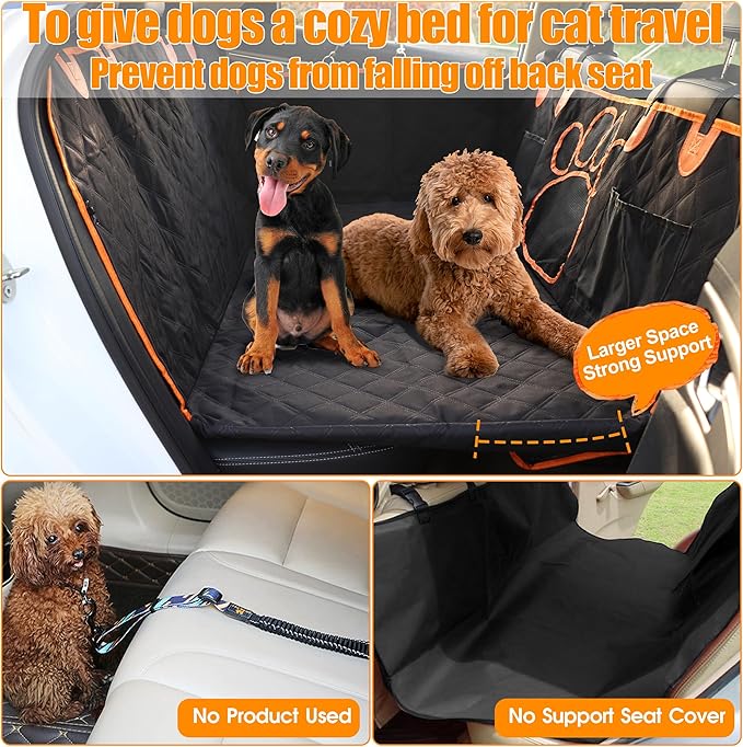 2024 Upgraded Dog Car Seat Cover 480lbs), Supports 4 Dogs