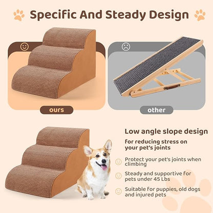 Dog Stairs for Small Dogs 3-Tier Dog