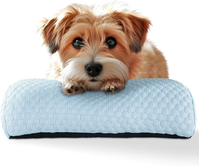 HOMBYS Cooling Dog Claming Pillow for Large and Medium Dogs, Soft & Breathable Dog Neck Pillow Improve Anxiety Relief, Machine Washable Pet Pillow for Dogs & Cats, Pet Calming Toy(17"x8", Light Blue)