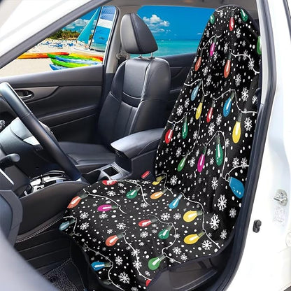 Yewattles Xmas Light Stain Resistant Car Seat Cover