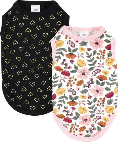 Luvable Friends Dog Pet Dog and Cats Cotton T-Shirts 2pk