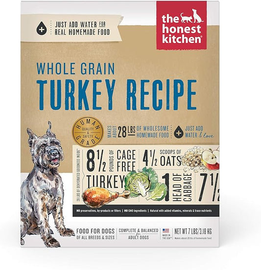 The Honest Kitchen Dehydrated Whole Grain Turkey Dog Food, 7 lb Box