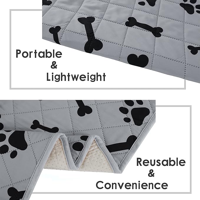 Waterproof Blankets - NANBOWANG Dog Bed Covers Non-Slip Puppy Pads for Large Dogs, Water Absorb Training Pads (5282 Gray)