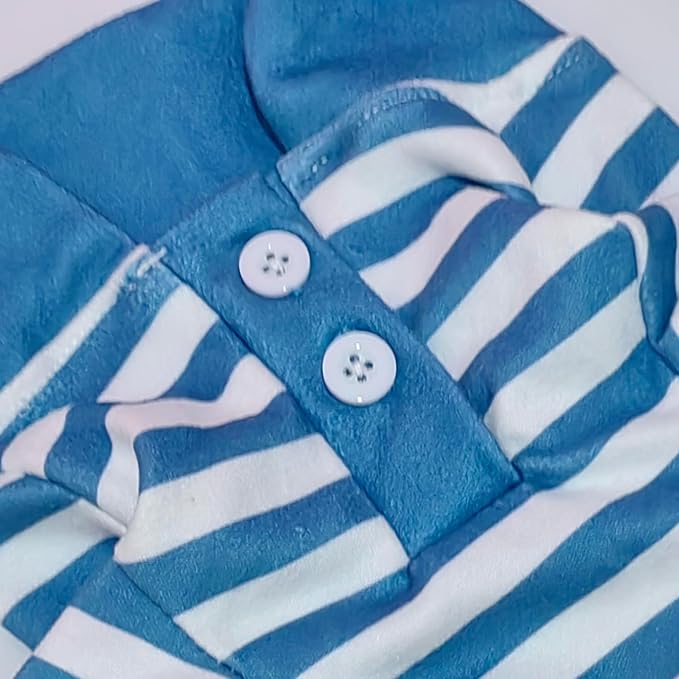 Cute Dog Clothes Striped Dog Polo Shirts Cute Sweater Puppy Clothes Gentle Sweater Pet Clothes for Small Medium Large Dogs Cats (Blue Stripe 4XL Size 55-65lb Pets)
