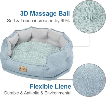 Jiupety Cooling Bed for Indoor Cats with Summer Cooling Mat L(25"×21"×9"), Green.