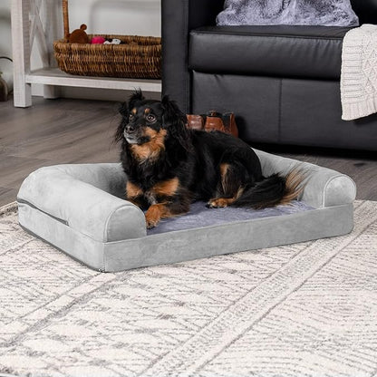 Furhaven Orthopedic Dog Bed for Medium/Small Dogs w/ Removable Bolsters & Washable Cover 35 lbs