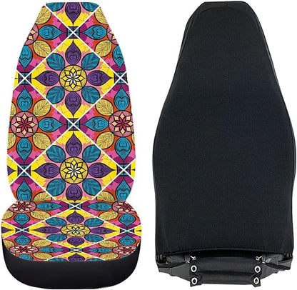 UNICEU Mandala Flowers Tribes Car Front Seat Covers Set of 2