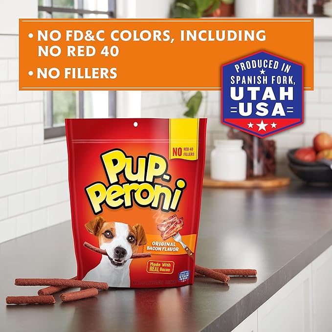 Pup-Peroni Dog Treats, Original Bacon Flavor, 22.5 Ounce, Made with Real Bacon