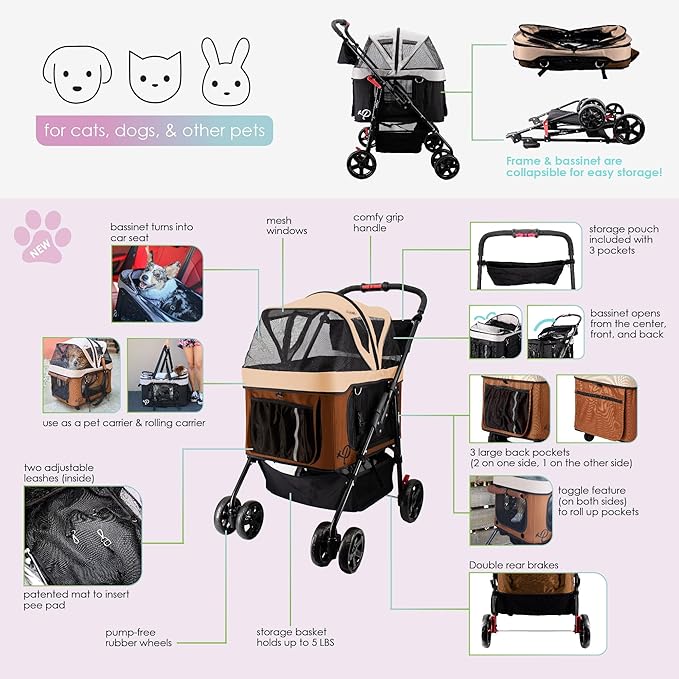 New! Petique's Dynamic Pet Stroller
