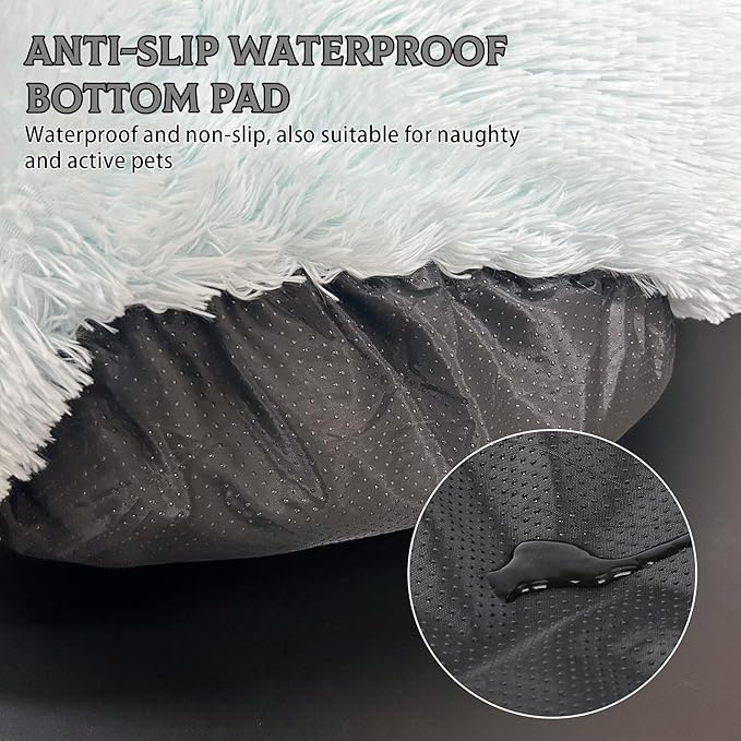 Deluxe Calming Dog Bed for Small Medium Dogs & Cats M(28" x 28" x 10"))