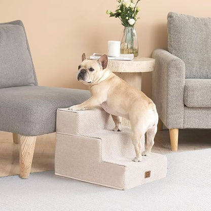 EHEYCIGA Dog Stairs for Small Dogs 13.5" H 3-Step Dog