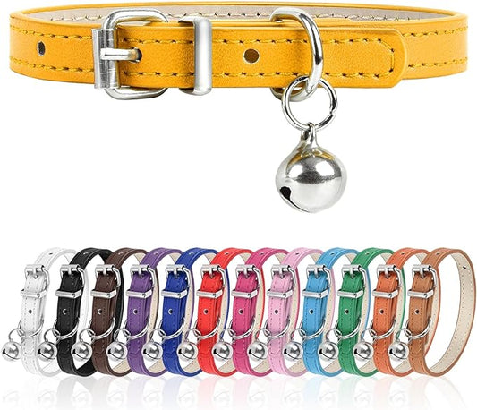 XXS Dog Collar for Teacup Adjustable Teacup Dog Collar for Small Medium Large Dogs 3/8 inch Width (Golden