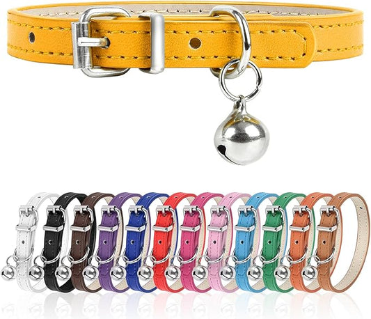 XS Dog Collar for Teacup Adjustable Teacup Dog Collar for Small Medium Large Dogs 3/8 inch Width (Golden