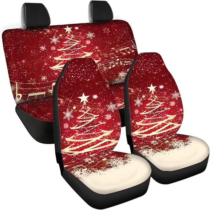 Christmas Tree Seat Covers for Cars for Women 4pcs Auto