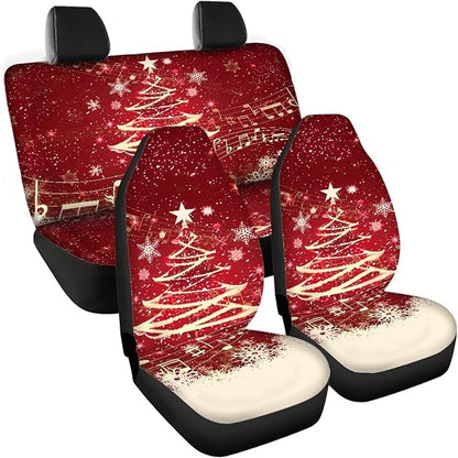 Christmas Tree Seat Covers for Cars for Women 4pcs Auto