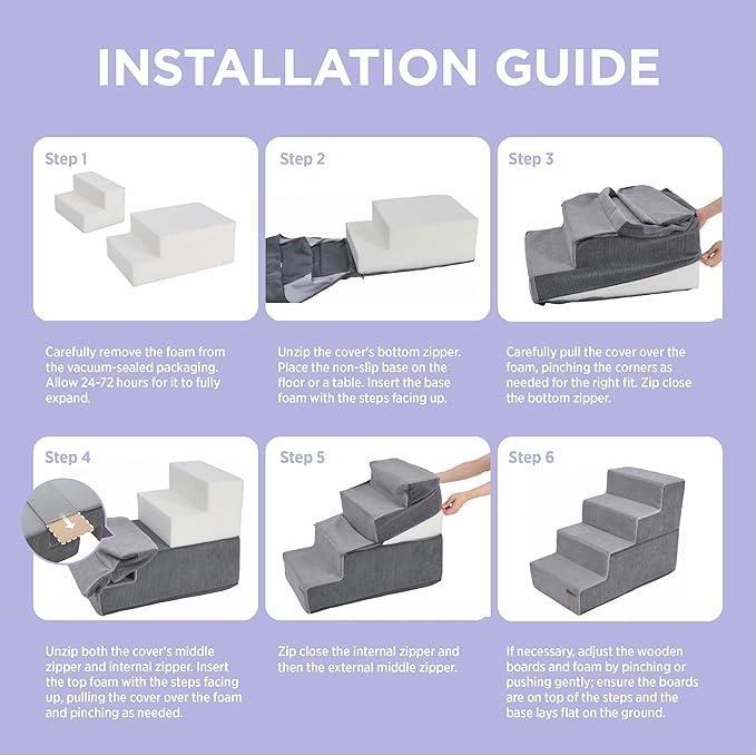 Lesure Dog Stairs for Small Dogs 5 Steps