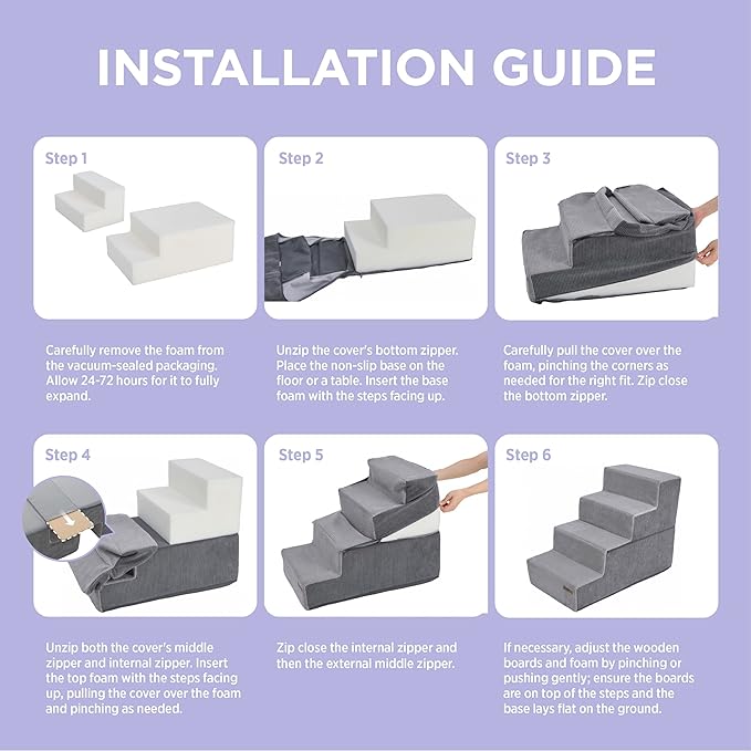 Lesure Dog Stairs for Small Dogs 5 Steps