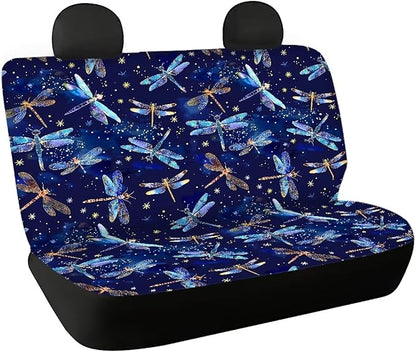 AFPANQZ Dragonfly Design Car Seat Cover for Rear Bench Seats Polyester Fabric Protects Against Dirt Pet Fur Dog Hair
