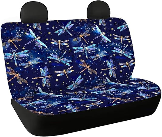 AFPANQZ Dragonfly Design Car Seat Cover for Rear Bench Seats Polyester Fabric Protects Against Dirt Pet Fur Dog Hair