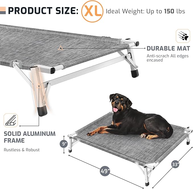 Elevated Cooling Cots Dog Bed: Raised Outdoor & Indoor Pet Cot