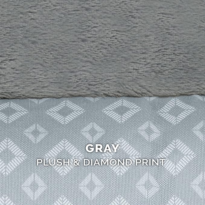 Furhaven Replacement Dog Bed Cover Plush & Diamond Print Nest Top Sofa-Style