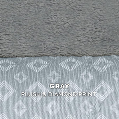 Furhaven Replacement Dog Bed Cover Plush & Diamond Print Nest Top Sofa-Style