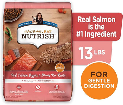 Nutrish Rachael Ray Real Salmon, Veggies & Brown Rice Recipe Dry Dog Food, 13 lb. Bag