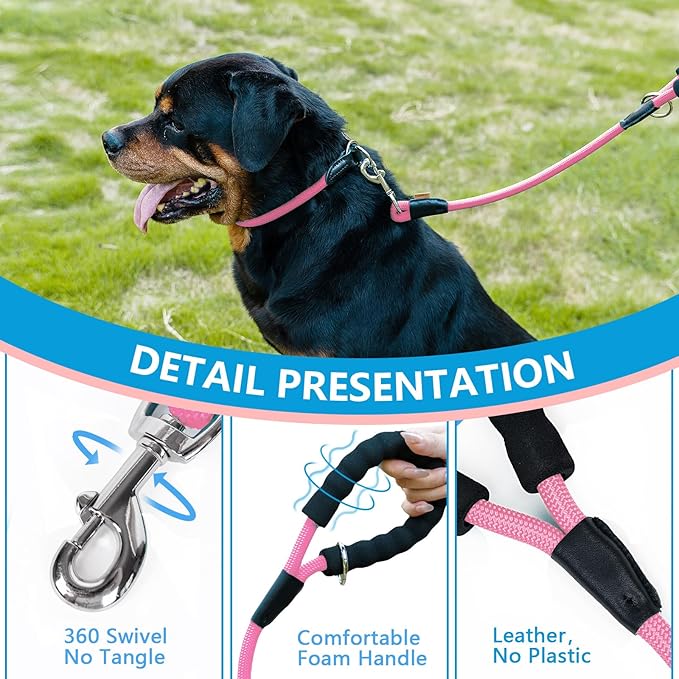 Dog Leash ((1/2") - 6FT, Pink)