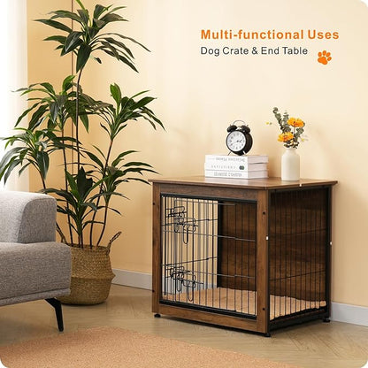 DWANTON Dog Crate Furniture with Cushion 27.2" L,