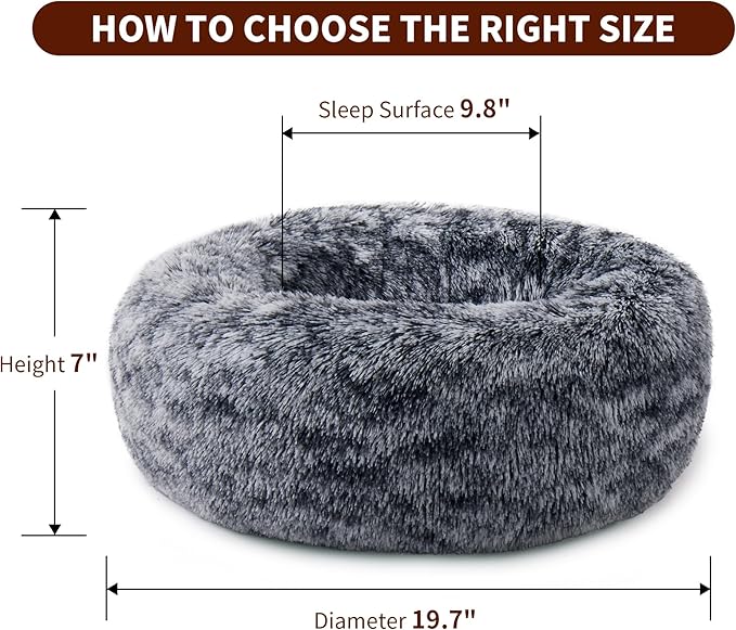 Calming Dog Bed for Cats and Small Dogs 19.7'')