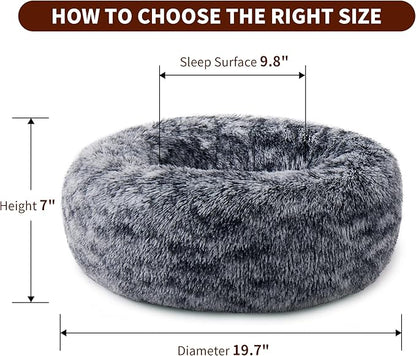 Calming Dog Bed for Cats and Small Dogs 19.7'')
