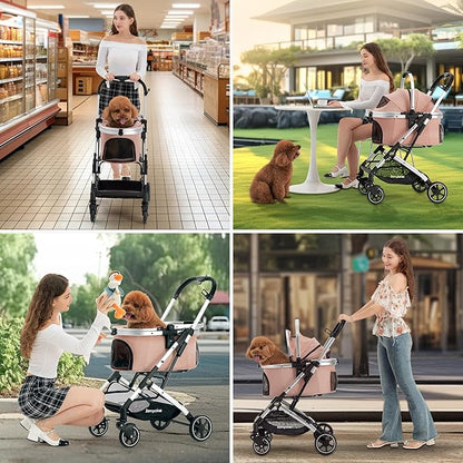 Kenyone 3-in-1 Pet Stroller for Small Medium Dogs