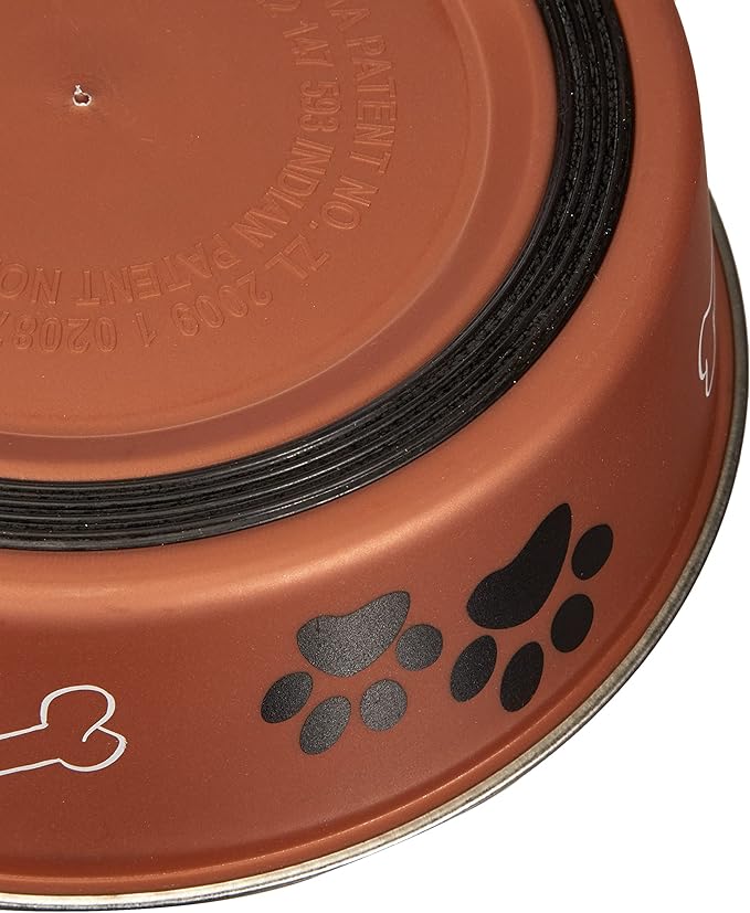 Loving Pets - Bella Bowls - Dog Food Water Bowl No Tip Stainless Steel Pet Bowl No Skid Spill Proof (Large, Copper)