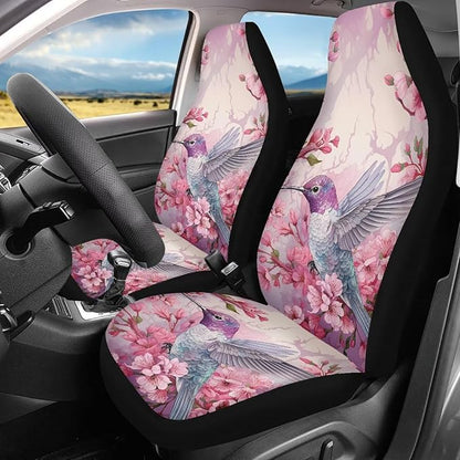 Hummingbird Cherry Blossom Car Seat Covers Full Set of 2