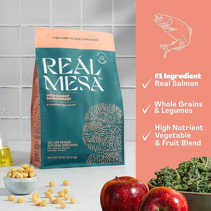 Real Mesa Premium Dry Dog Food - High Protein, Chef Curated Adult Dog Nutrition, Wild Caught Salmon Feast (26lbs)