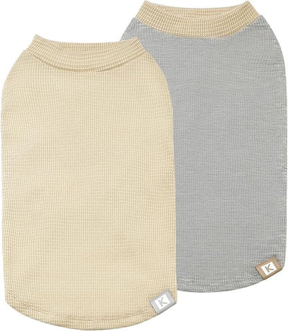 KYEESE 2Pack Dog T Shirts Waffle Stretchy Dog T-Shirts Lightweight Dog Tank Top Sleeveless Dog Vest