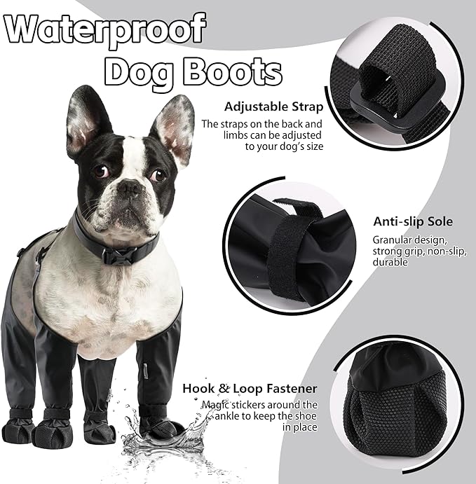 Dog Suspender Boots Waterproof Dog Shoes for Small Medium Dogs