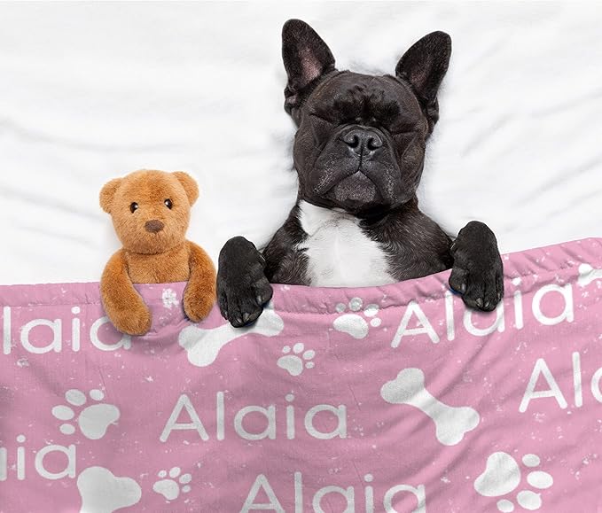 Personalized Dog Blankets Dog Paw Print Blanket Puppy Blanket 40"x30" for