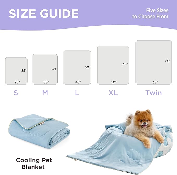 Lesure Premium Cooling Blankets for Small Dogs Q-MAX>0.4，Durable Self 25x35