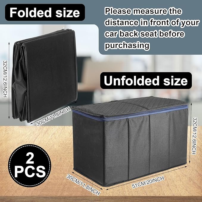 Abbylike 2 Pcs Dog Back Car Seat Extender Pet Seat Extender with Adjustable Storage Bins for Travel