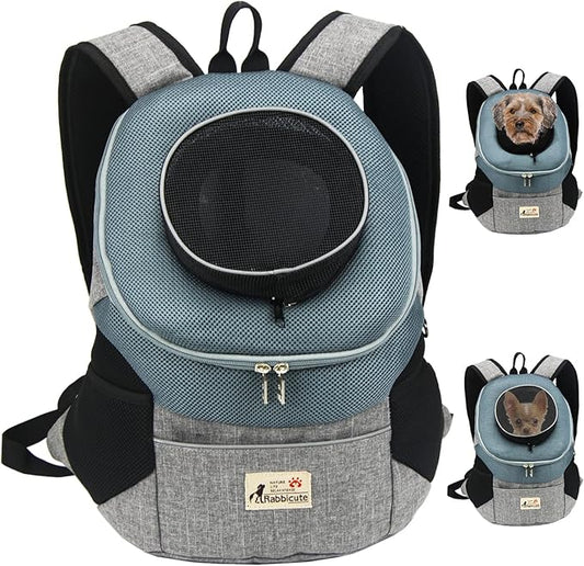 Pet Dog Carrier Backpack Adjustable Breathable Front Pack Head Out Removable Design Puppy Cat Dog Backpack for Dogs Padded Shoulder Bag for Travelling Hiking Camping Outdoor Trip