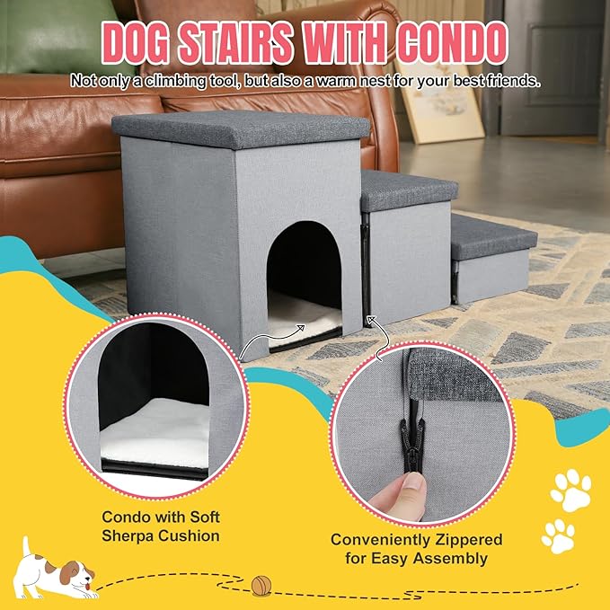 Dog Stairs for High Beds 22 inches(3